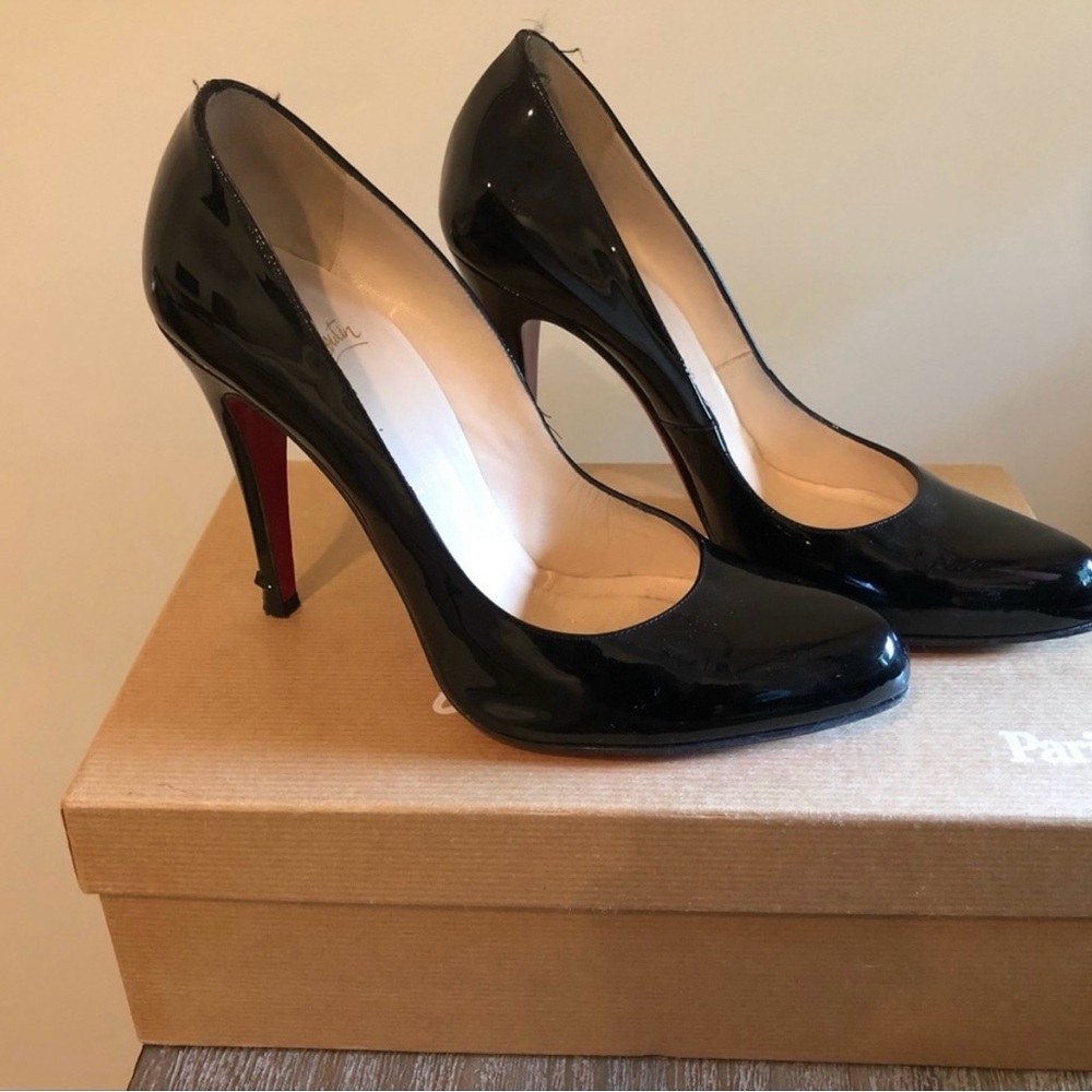 Christian Louboutin black patent leather pumps